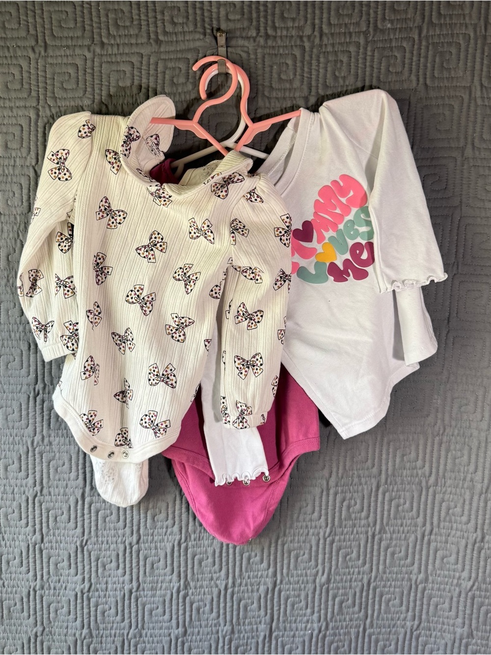 Lot Of 3 Garanimals Bodysuit Baby Girl 18 Months Longsleeve Multicolor